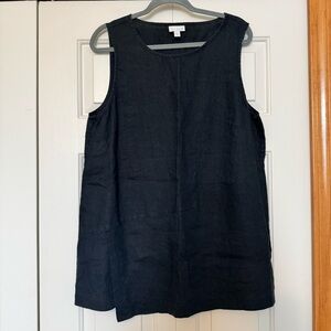 J Jill Pure Jill Linen Asymmetrical Hem Sleeveless Tunic